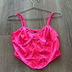 Neon pink corset top size medium